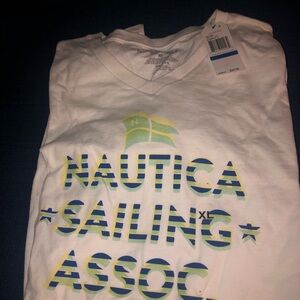 Nautica White and Blue Sailing Tee